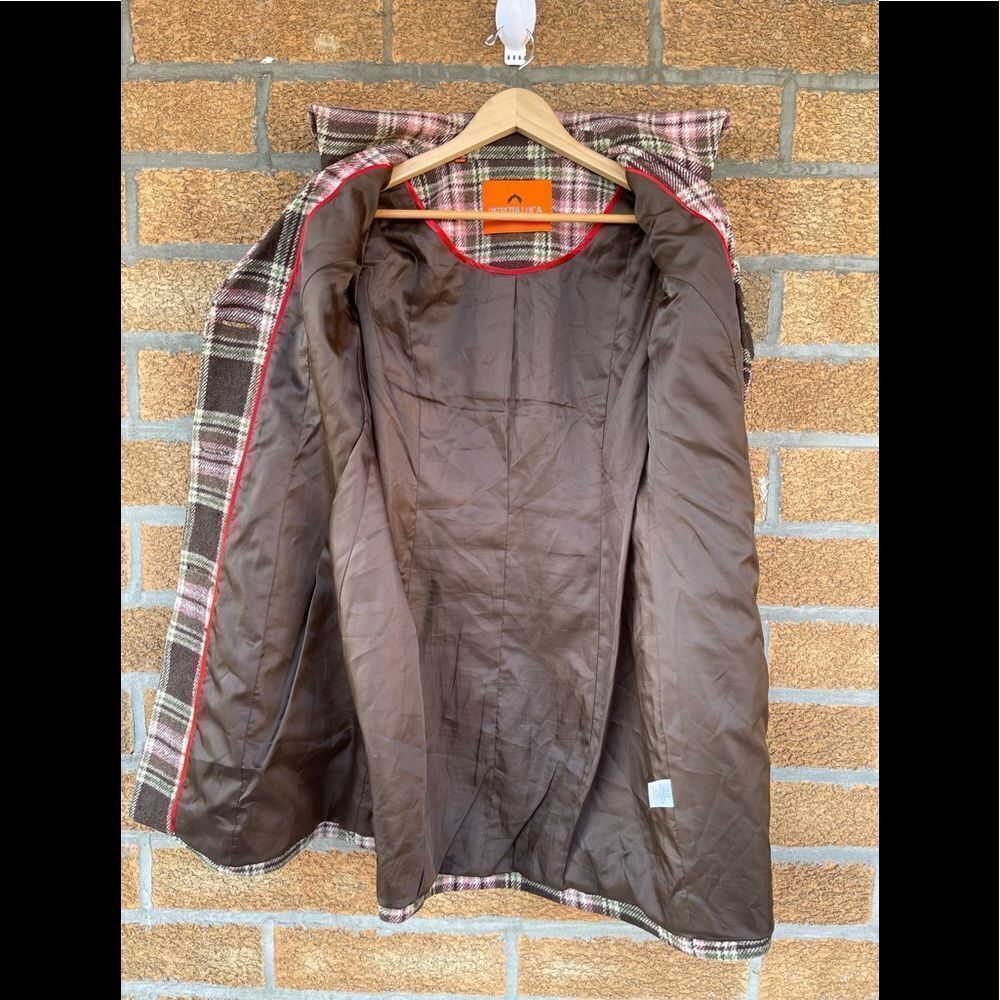 Patrizia Luca Plaid Wool Blend Coat Small - Picture 8 of 10